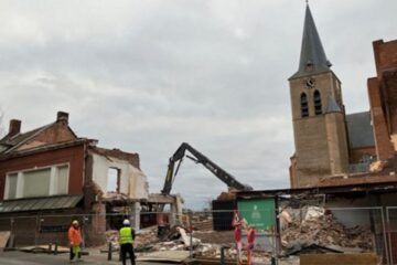 Een stukje Vredestraat weggeknipt